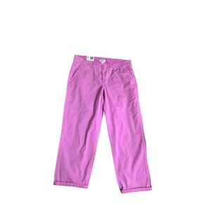 Crown & Ivy NWT! Charlotte Relaxed Fit Pink Crop Pant Size 4p